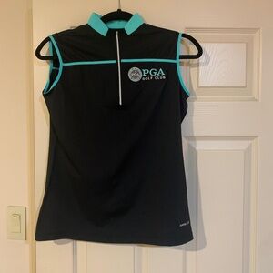 Annika Cutter & Buck Black/Green Sleeveless Golf Top sz S/P